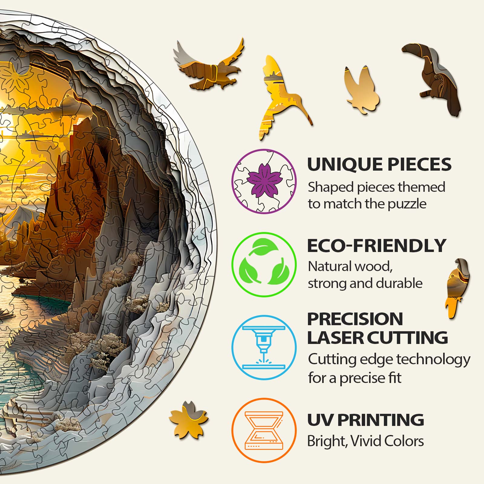 Inside The Cave-1 Wooden Jigsaw Puzzle