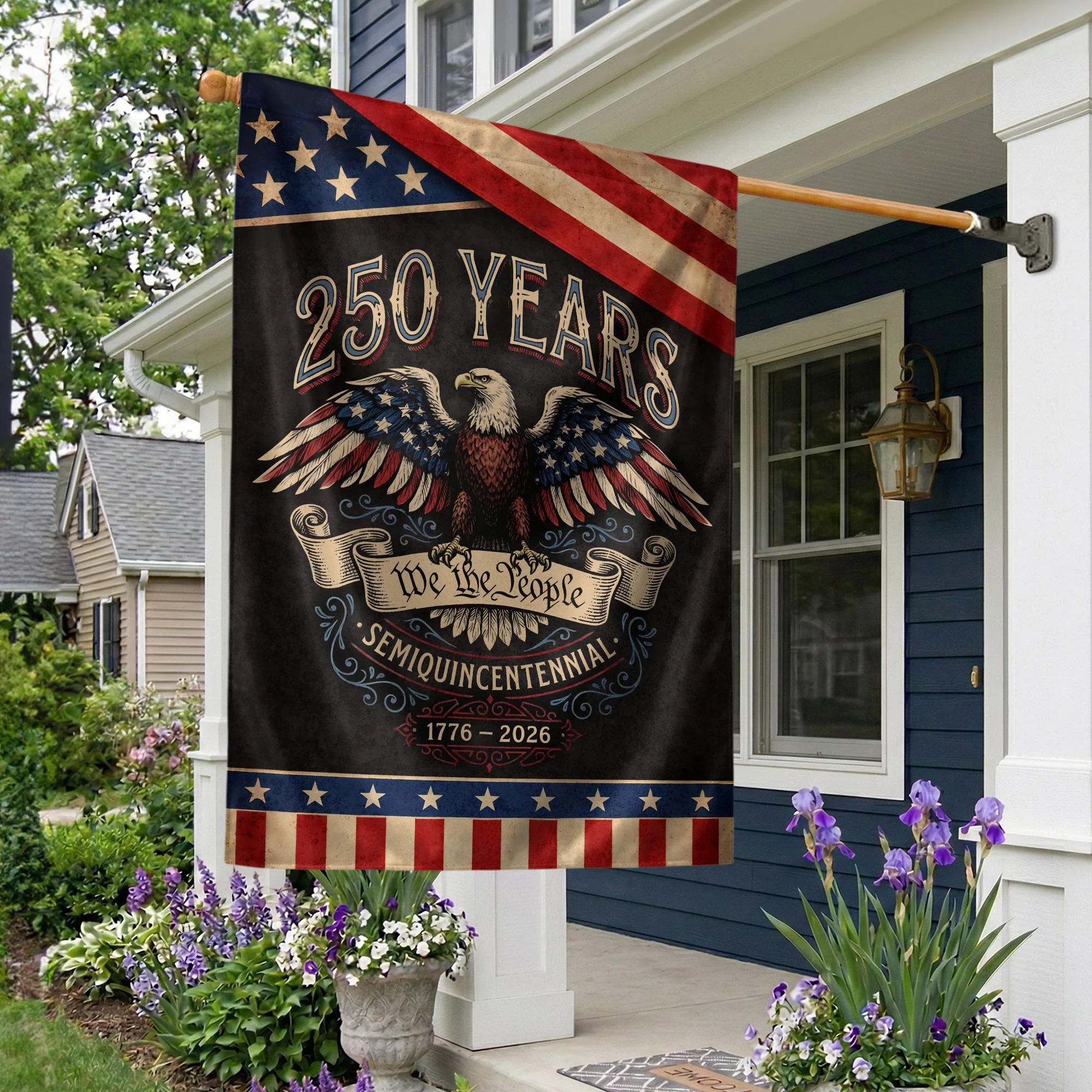 America 250Th Anniversary 1776–2026 House Flag – We The People Bald