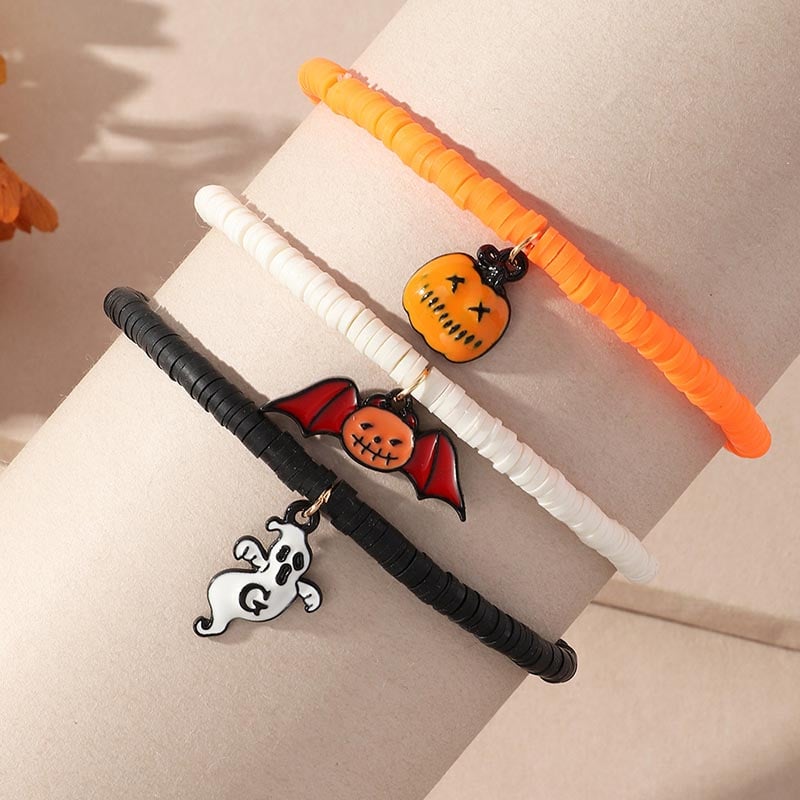 Fashionable And Creative Pumpkin Bat Ghost Design Bracelet