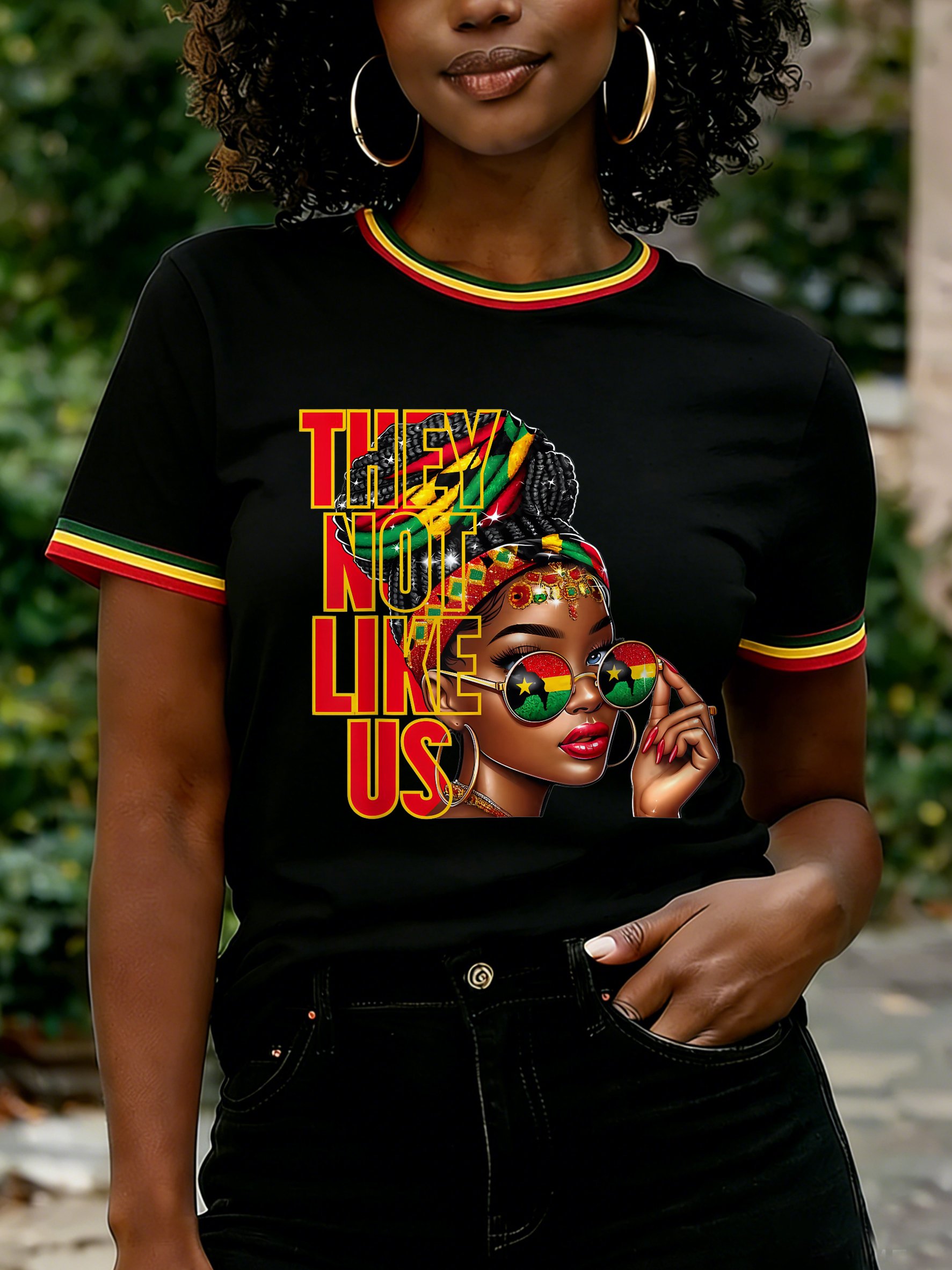 Women's Juneteenth They Not Like Us Print Casual T-shirt