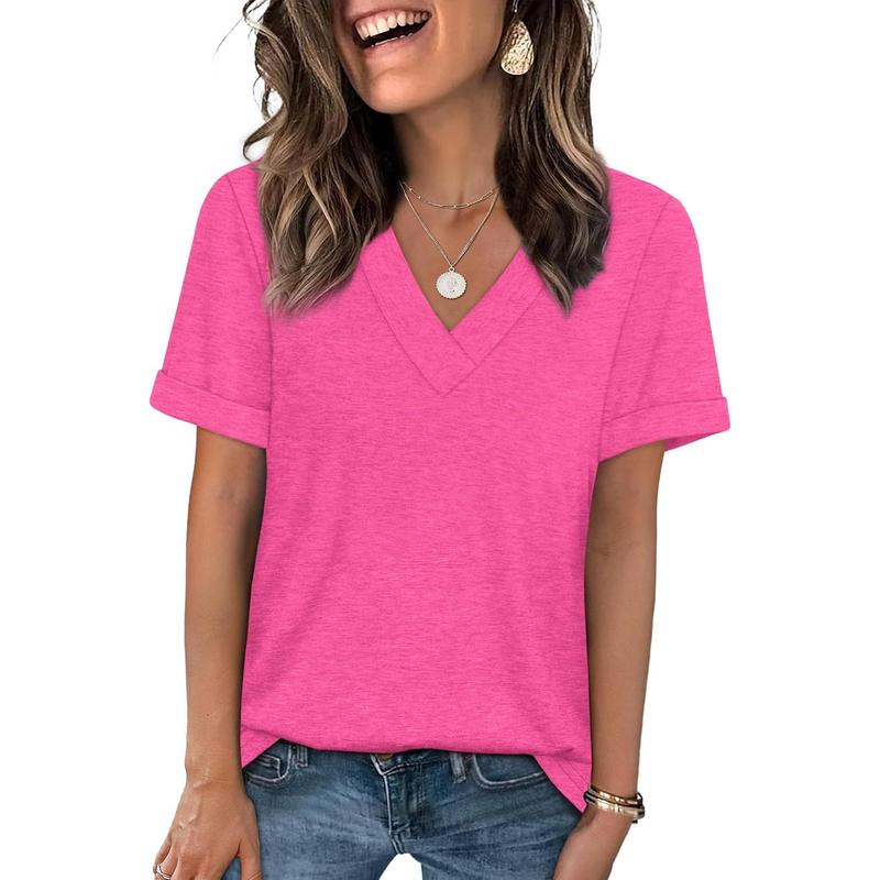 Women's Casual V-Neck Short Sleeve T-Shirt