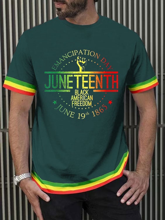 Men's Juneteenth Black History Matters Print Crew Neck T-Shirt
