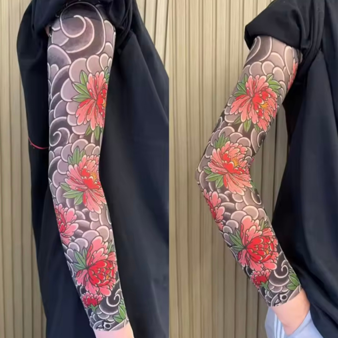 🎭 Invisible Tattoo Mesh Sleeve – Realistic Temporary Tattoo Cover UPF50+