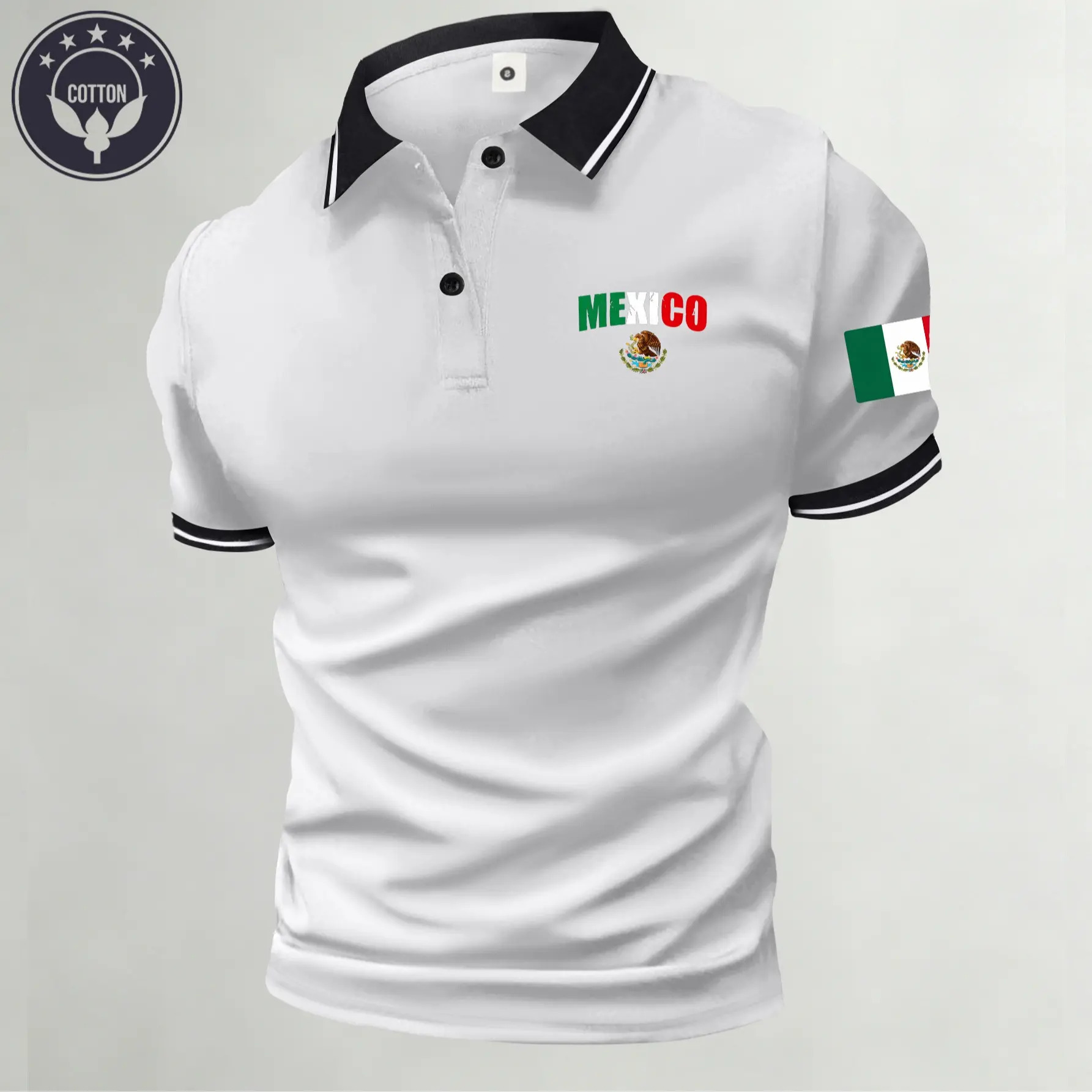 Men's Summer Pure Cotton Short-Sleeve Polo Shirt