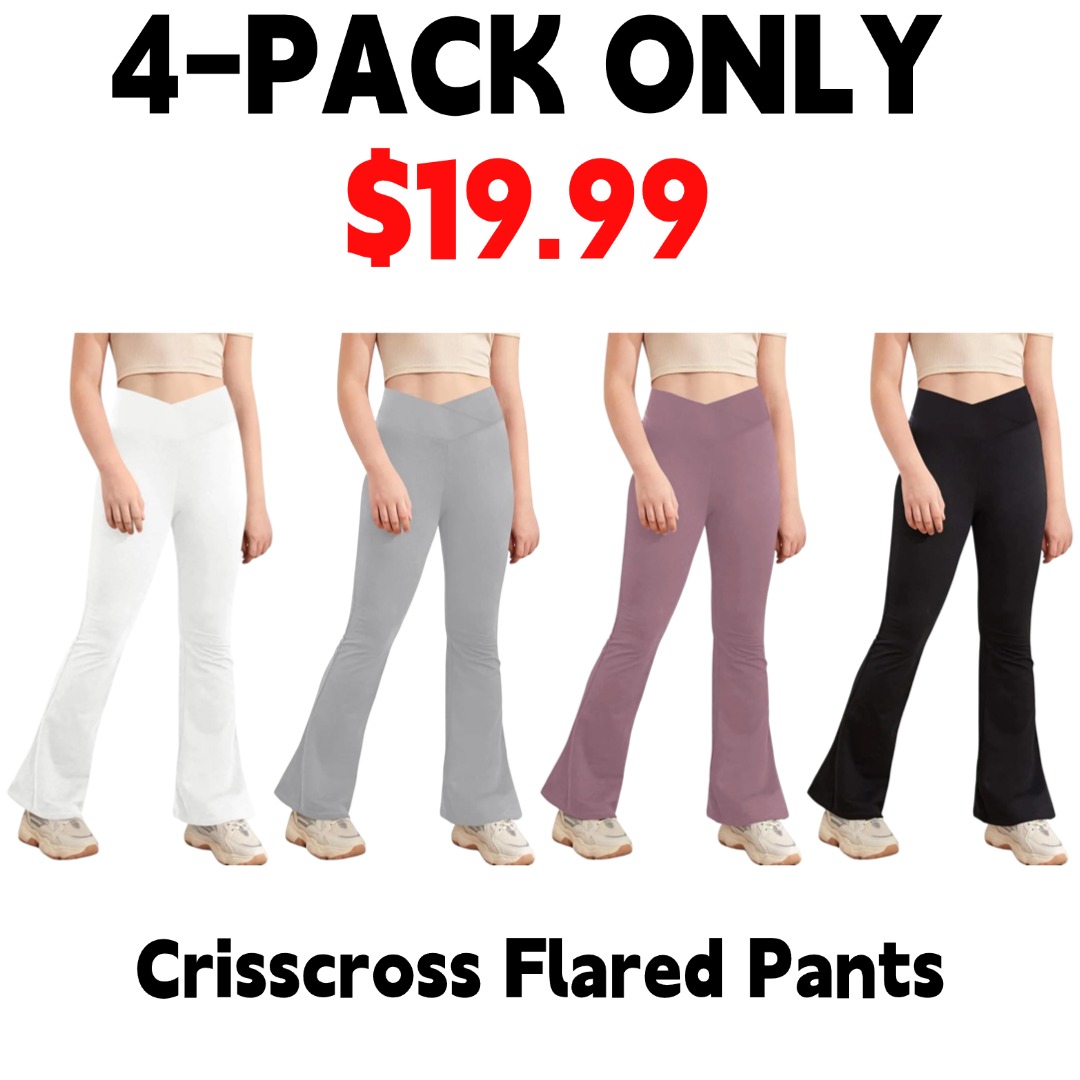 ⚡FINAL SALE⚡Cross-Waist High-Rise Flared Pants