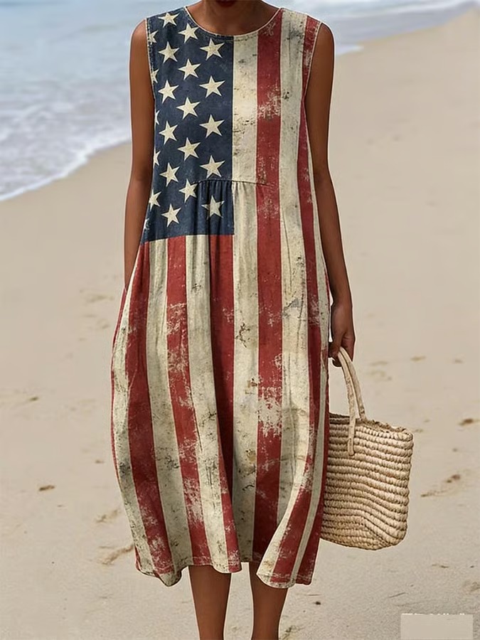 Women's Independence Day Art Print Dress