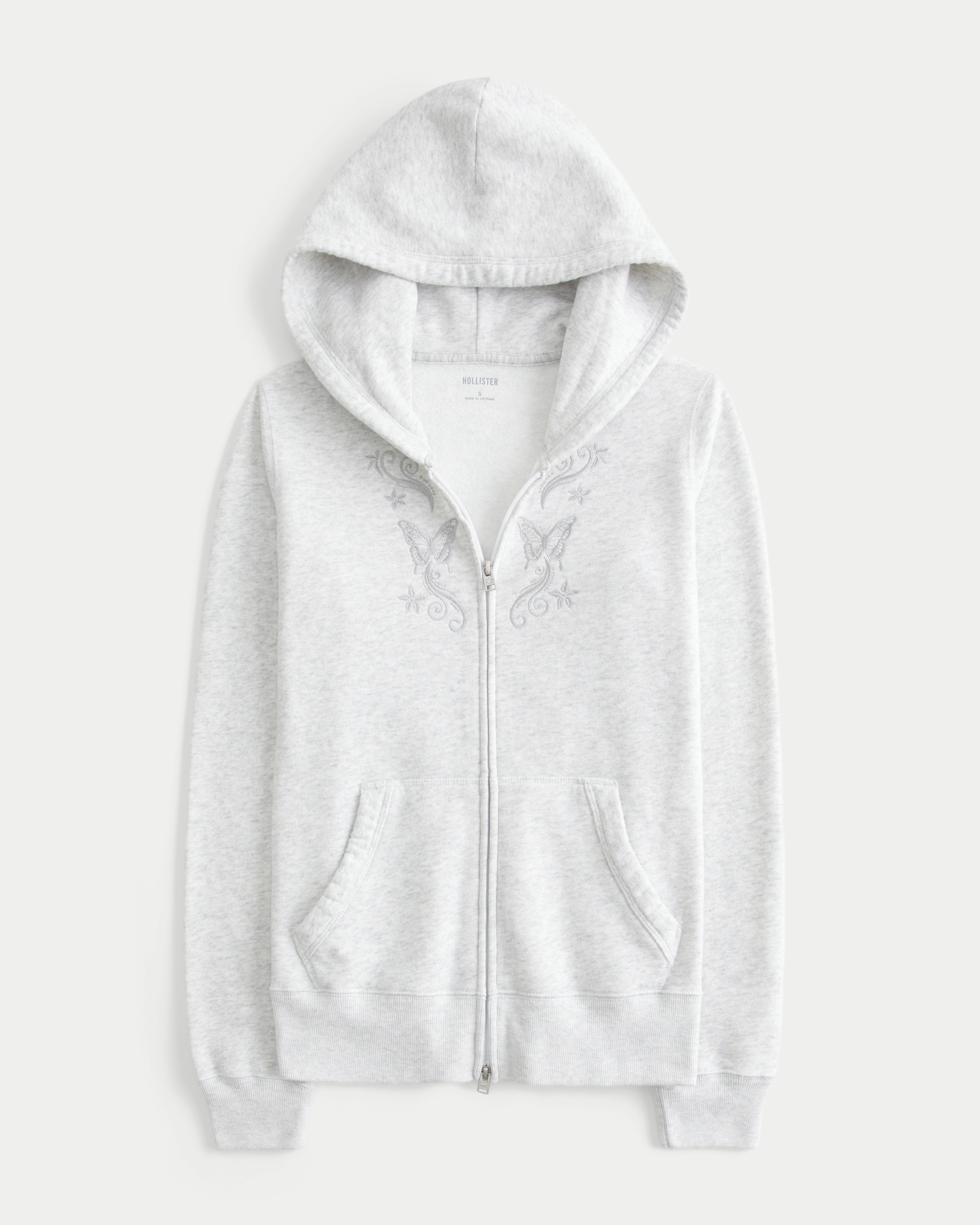 Hollister Feel Good Butterfly Graphic Zip-Up Hoodie