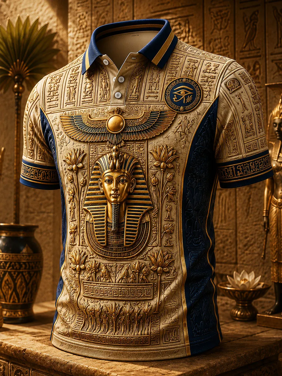 Egyptian Pharaoh Golden Relief Polo Shirt