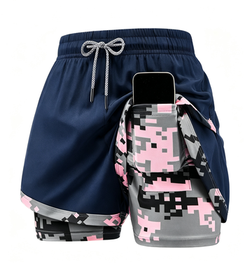 Women's 5-Pack 2-in-1 Camouflage Lined Running Shorts – Quick-Drying Anti-Chafing Sports Shorts for Gym, Yoga & Outdoor Workouts