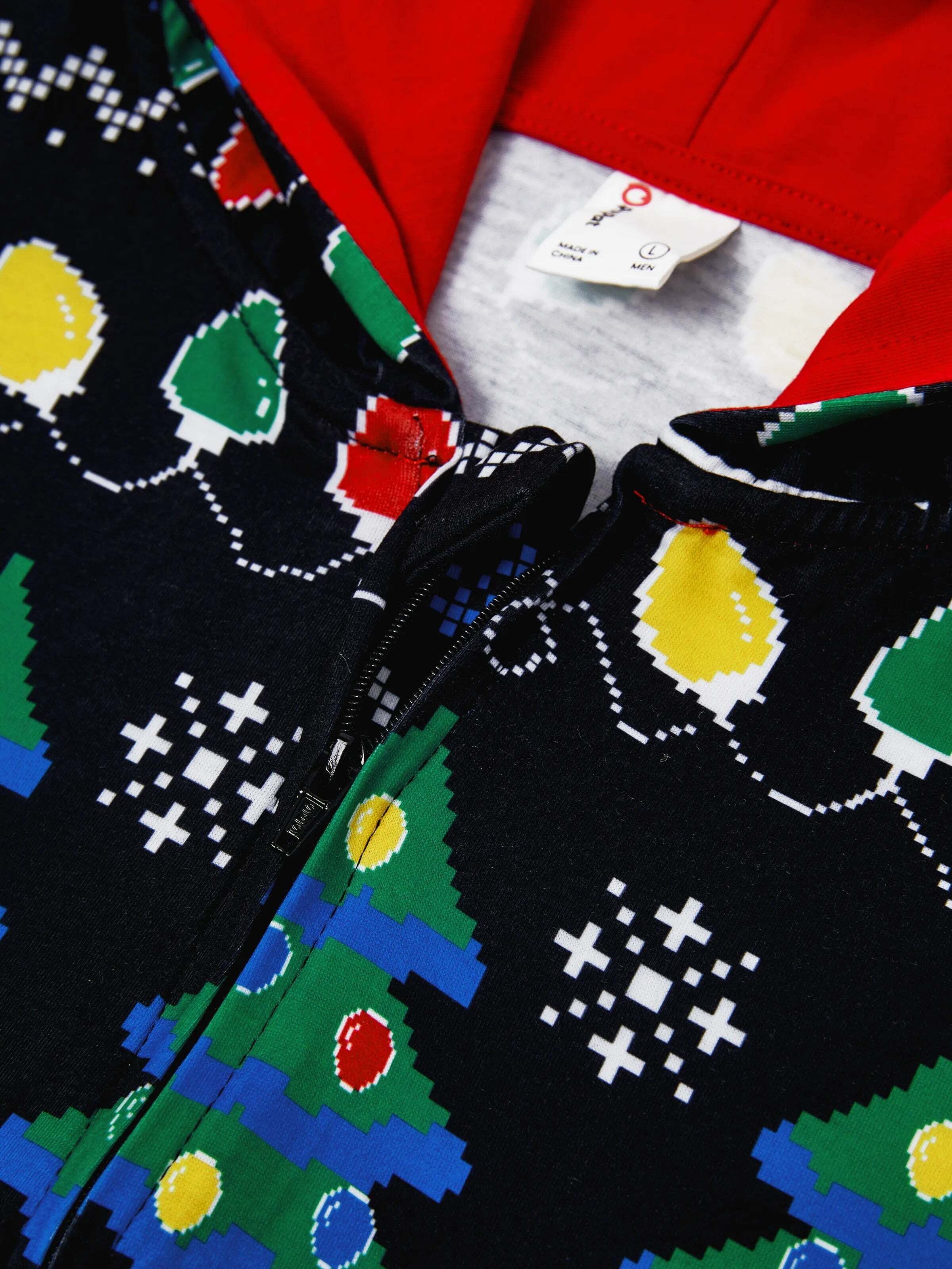 Christmas Onesies Matching Family Pajamas Set Christmas Tree Print PJS with Christmas Socks Black