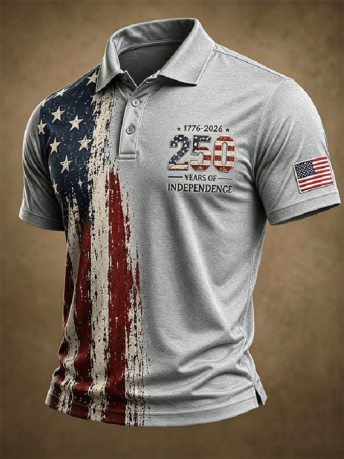 Men's 1776-2026 250 Years Of Independence Print Polo Shirt
