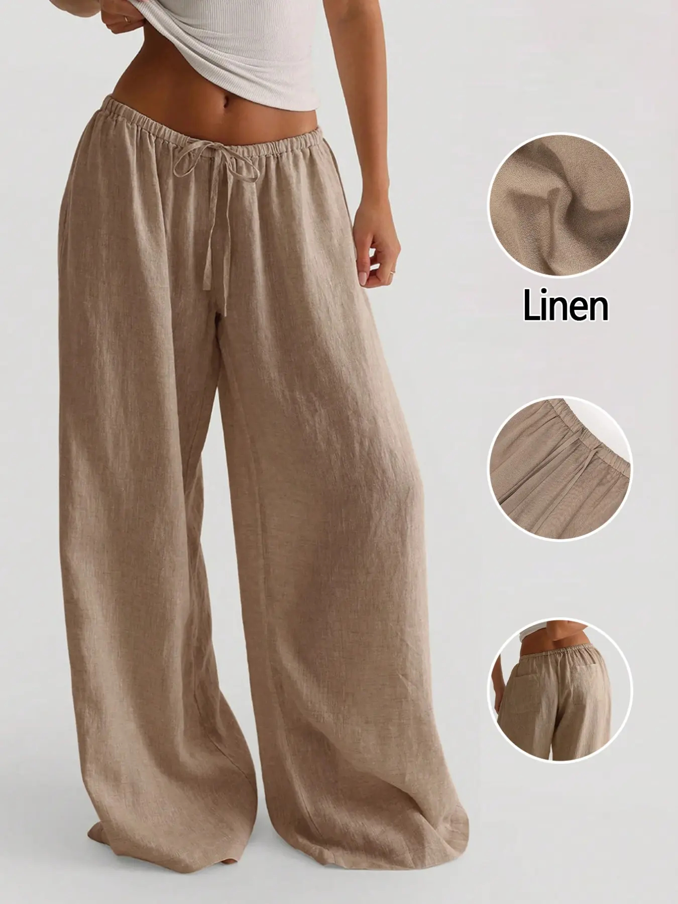 ✨ MAY SALE | Women's Linen Palazzo Pants -100%Cotton✨