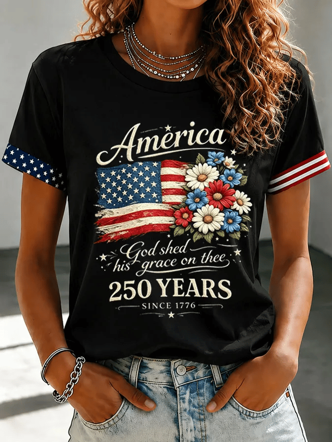 Women's America 1776-2026 Freedom Print T-shirt