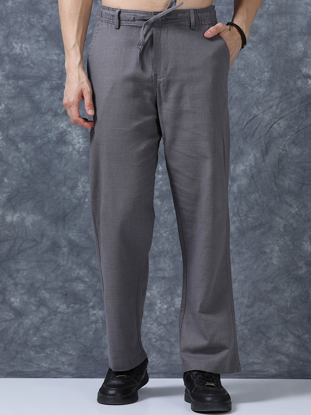 Men's Relaxed Linen Blend Drawstring Pants