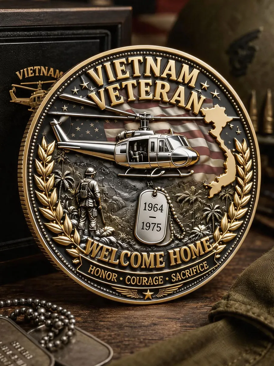 Vietnam Veteran Commemorative Metal Medal