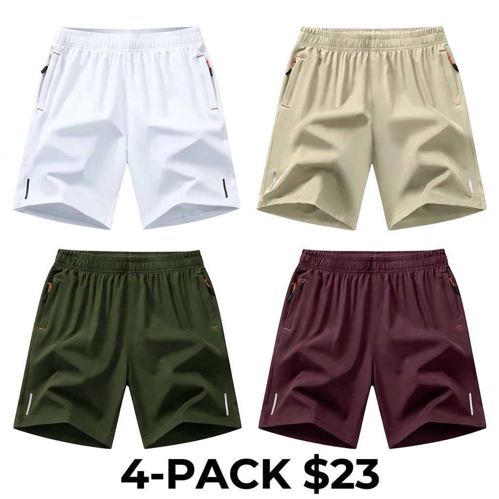 Men's 8-Pack Quick-Dry Athletic Shorts – Breathable Workout & Running Bottoms