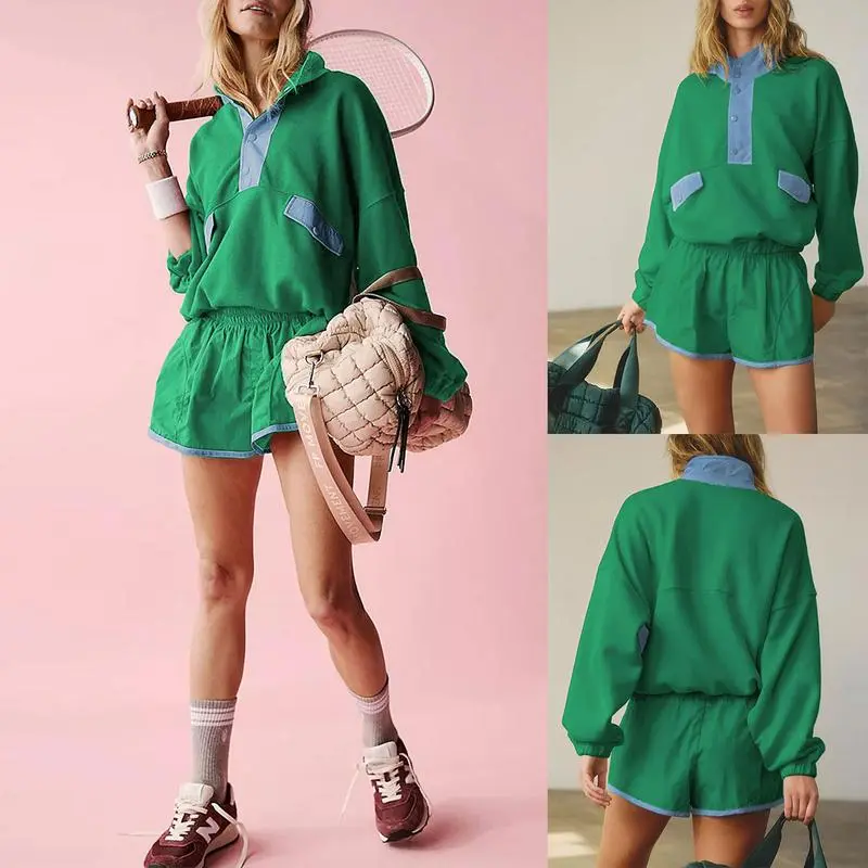 Women's Two Piece Short Sets Summer Lounge Sweatsuits(Just $3 a set!)