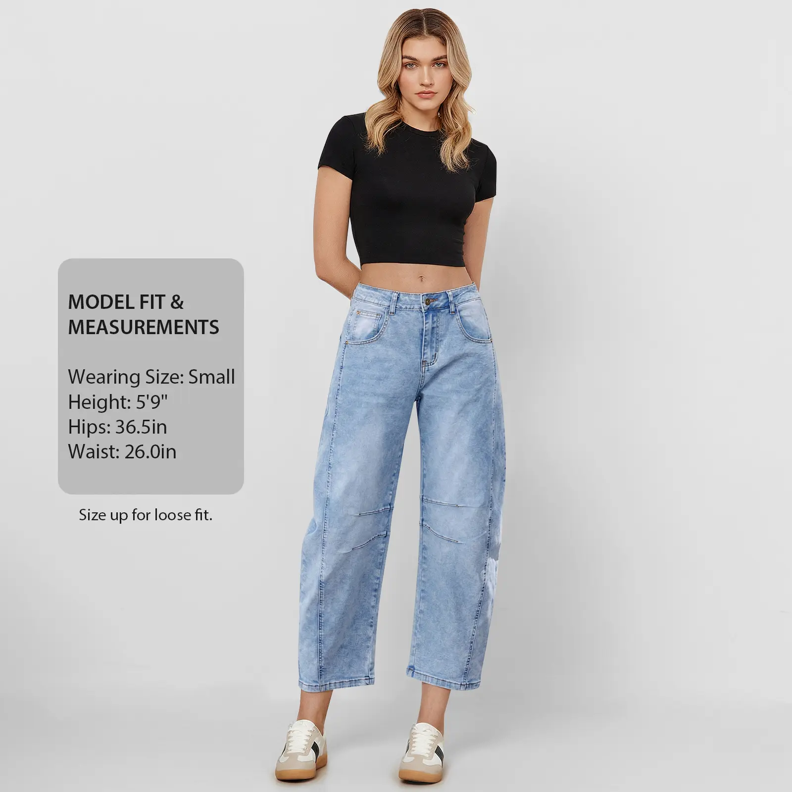 Women’s High‑Waisted Wide‑Leg Barrel Jeans (Stretch Denim Comfort)