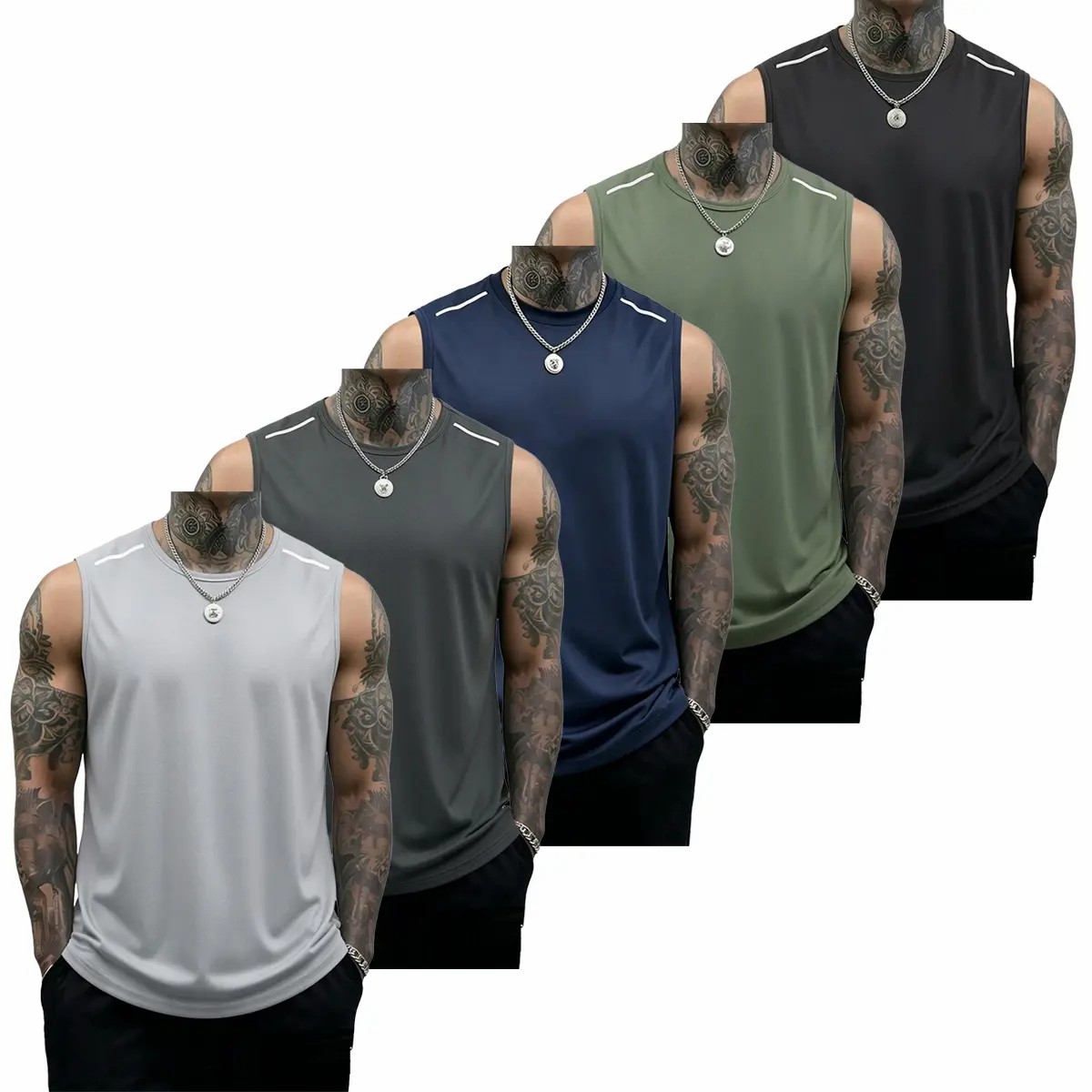 5-Pack Men’s Fitness Tank Tops – Slim Fit Muscle Sleeveless Shirts | Only $21.99