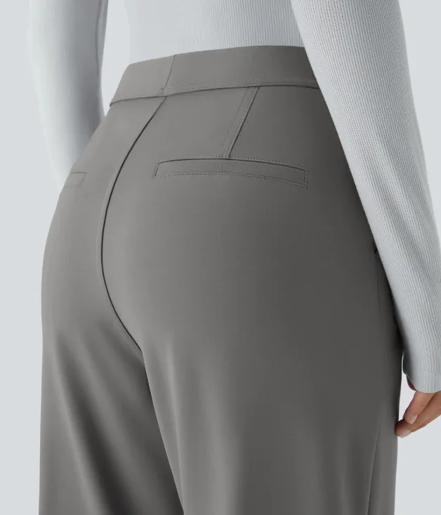 🔥 High-Waisted Flare Work Pants with Side Pockets 🔥