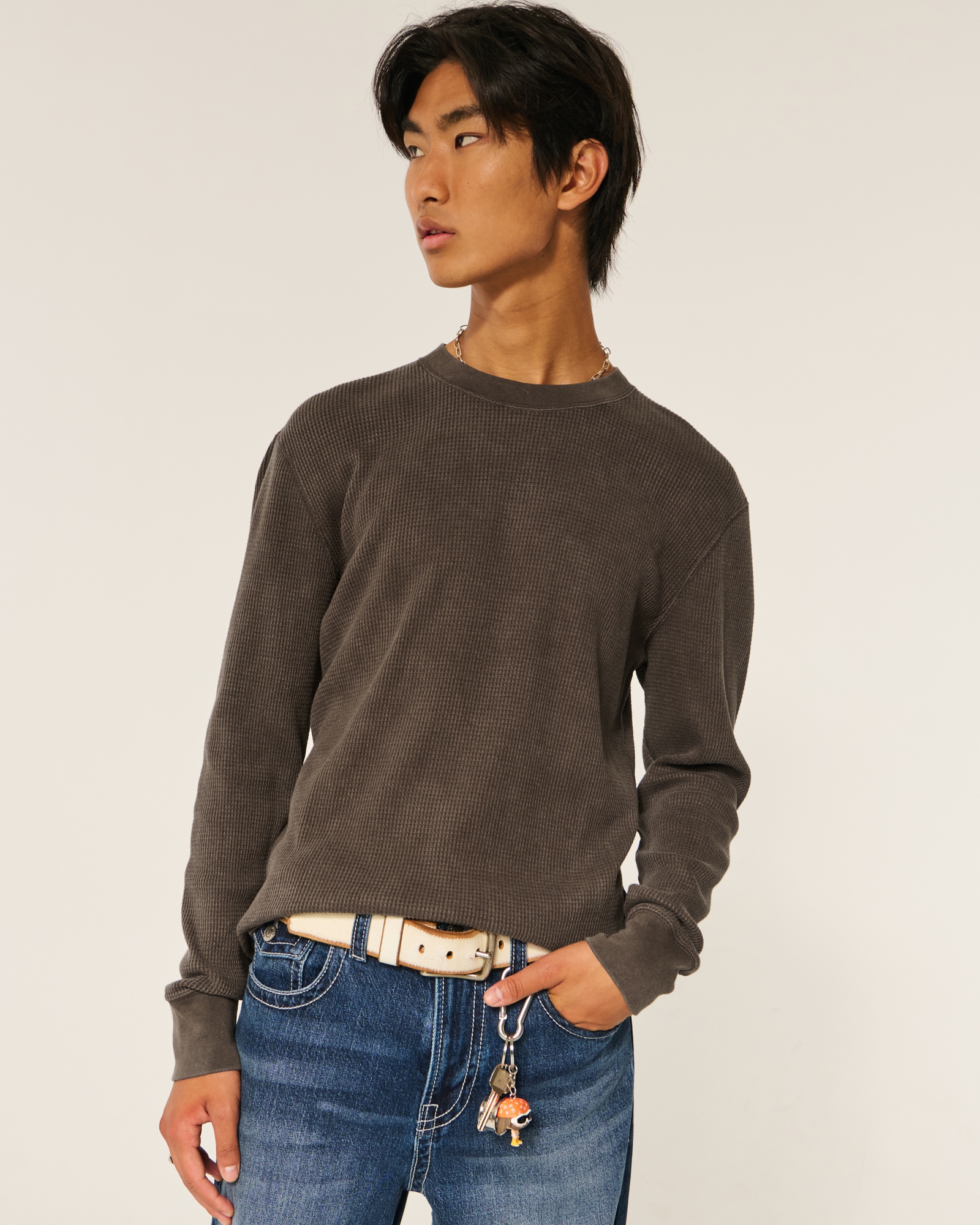 Relaxed Thermal Long-Sleeve Camo Crew Shirt