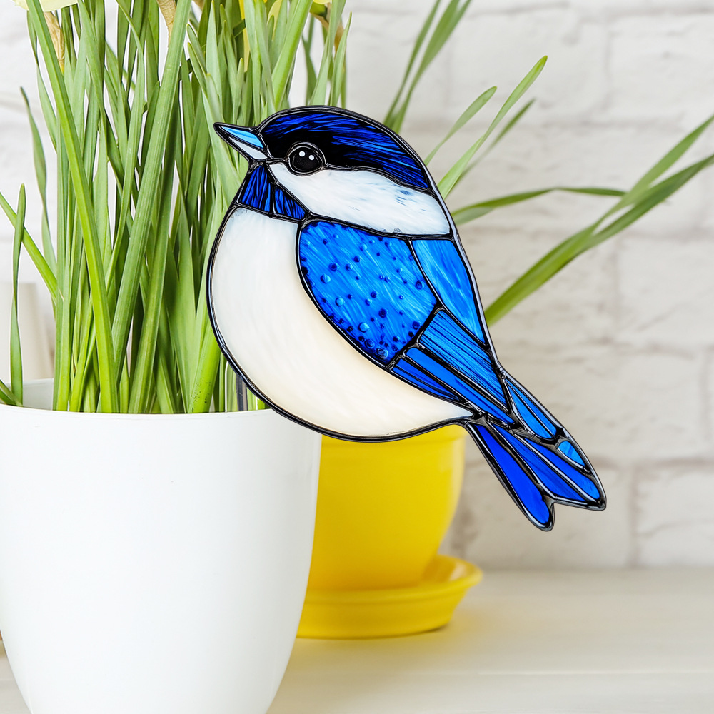 Stained Glass Kingfisher Suncatcher Decoration