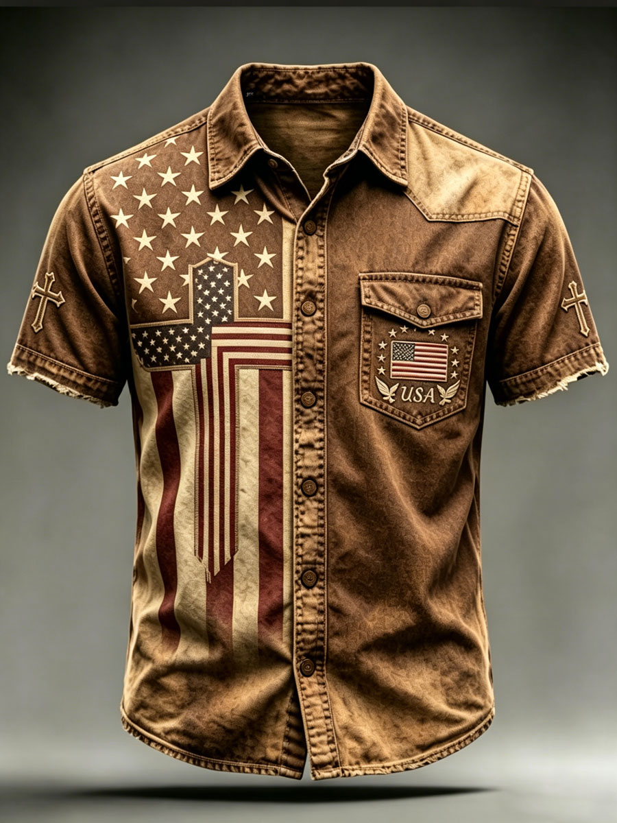 Men'S 250Th Anniversary National Faith Print  Shirt