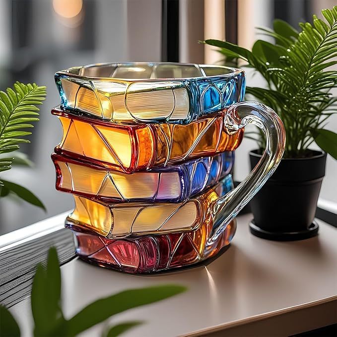 Handmade Painted Book Mug