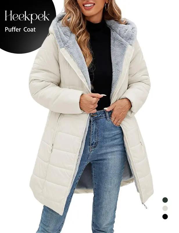 Women's winter windproof and warm slim-fit down jacket