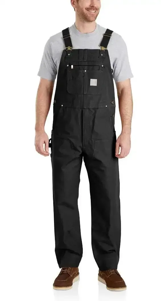 Men's Denim Bib Overalls Workwear with Adjustable Straps & Tool Pockets