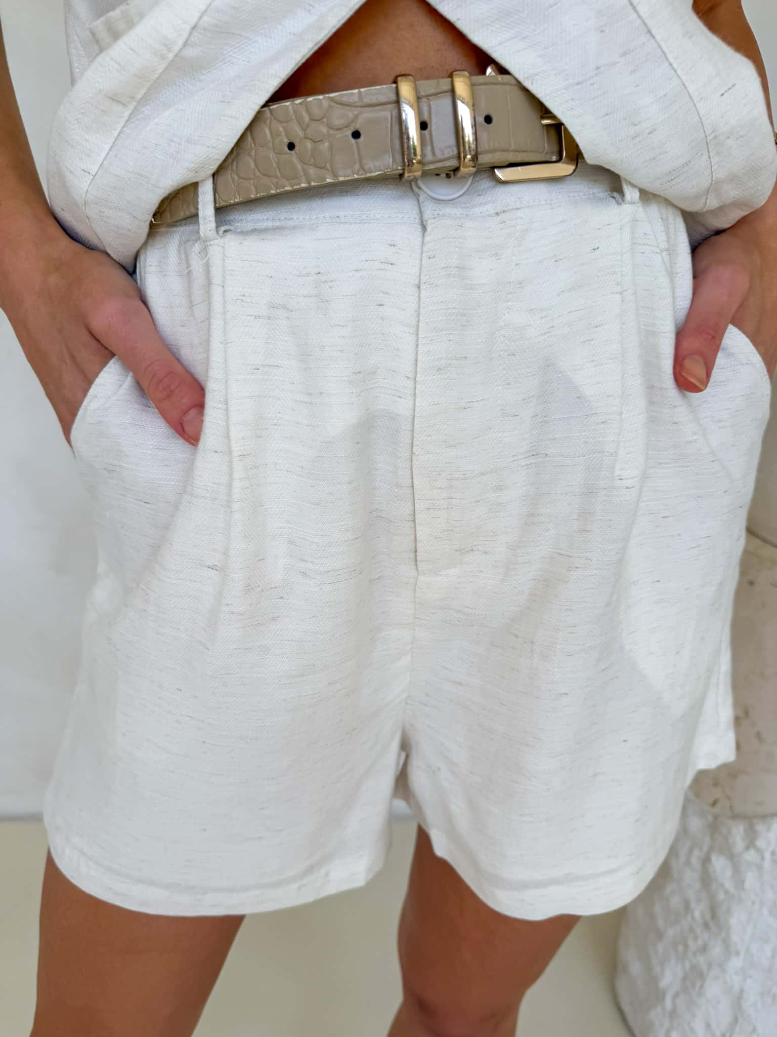 Amie Shorts - Vanilla Fleck