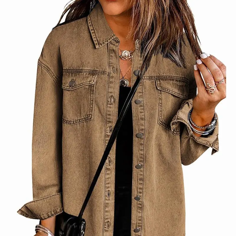 Denim Jean Jacket Casual Long Sleeve Pockets