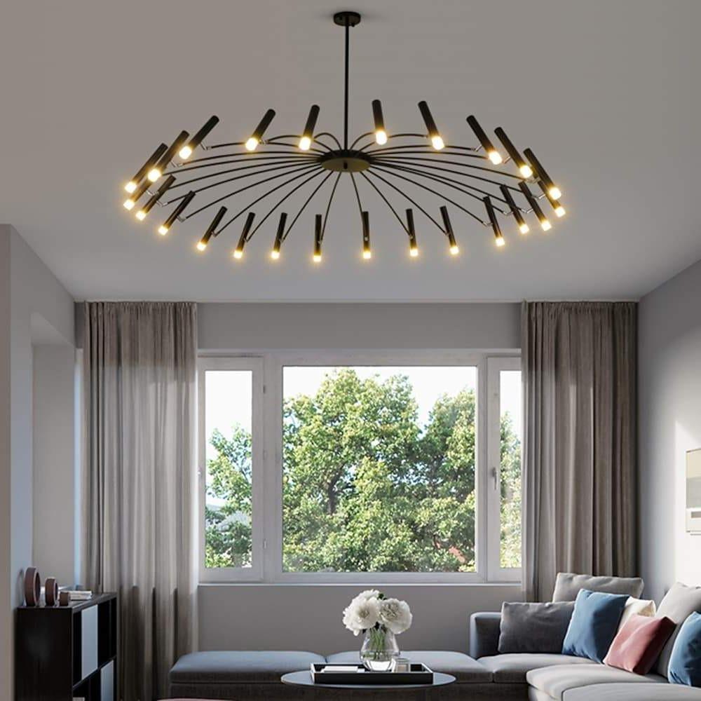 Geometrical Metal Chandelier Light Inverted Cles Mid-century Chandeliers
