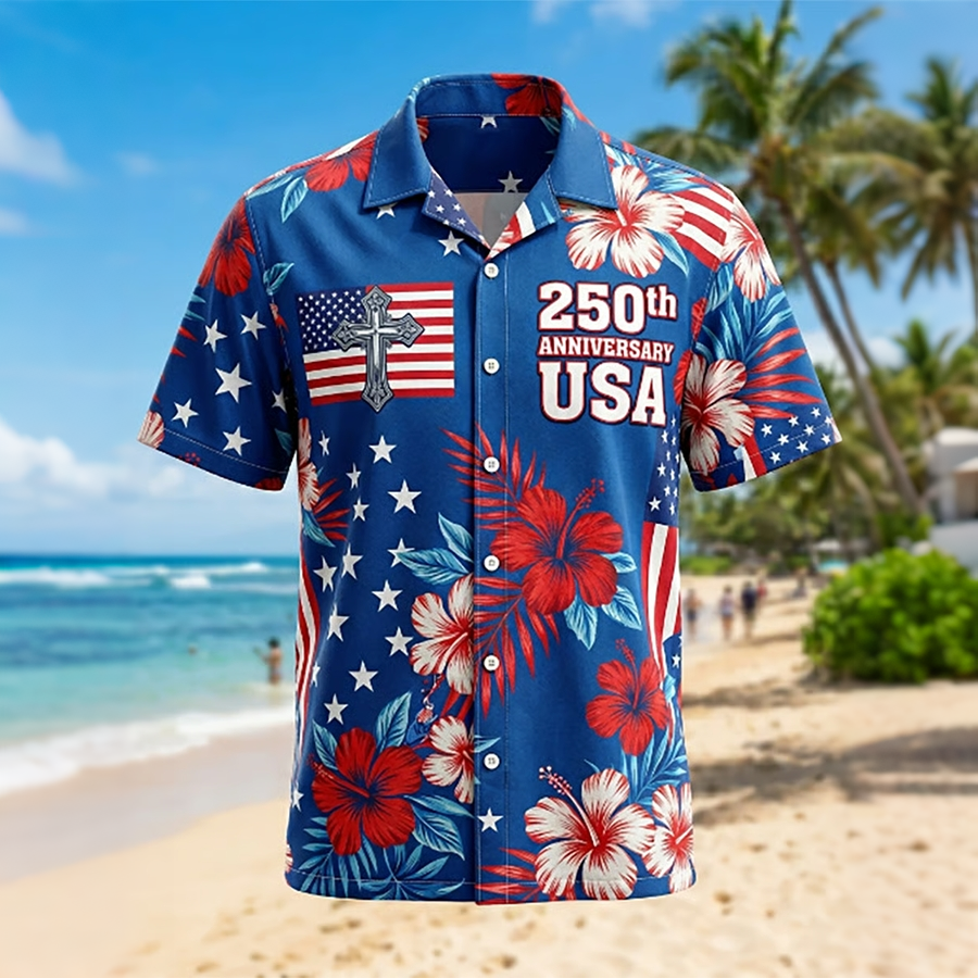 Men's U.S. 250th Anniversary Hawaiian Short-Sleeve Shirt