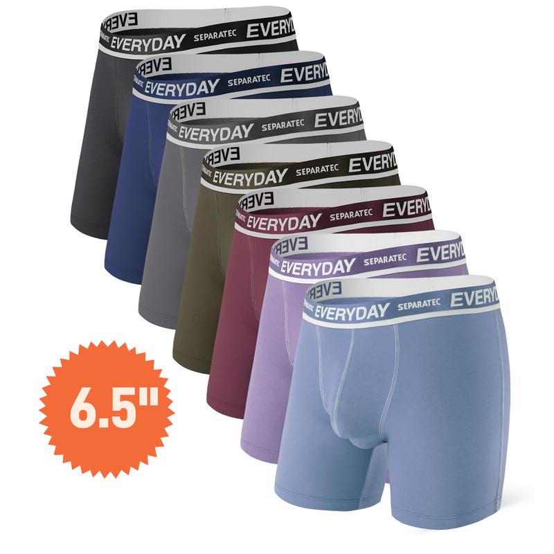 7/21 Counts, Men's Cotton Dual Pouch Everyday Boxer Briefs, Regular Fit Casual Comfy Breathable Bulge Enhancing Shorts for Daily Menswear, Men's Underwear for All Seasons