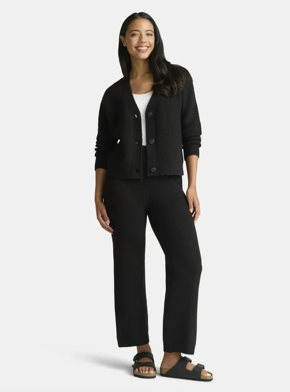 Women's Plus Cardigan and Pants Sweater Set