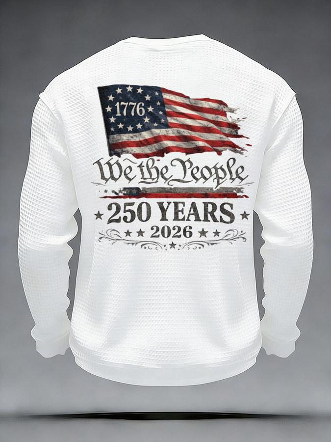 Unisex 250Th Anniversary Celebration Waffle Round Neck Long Sleeve T-Shirt