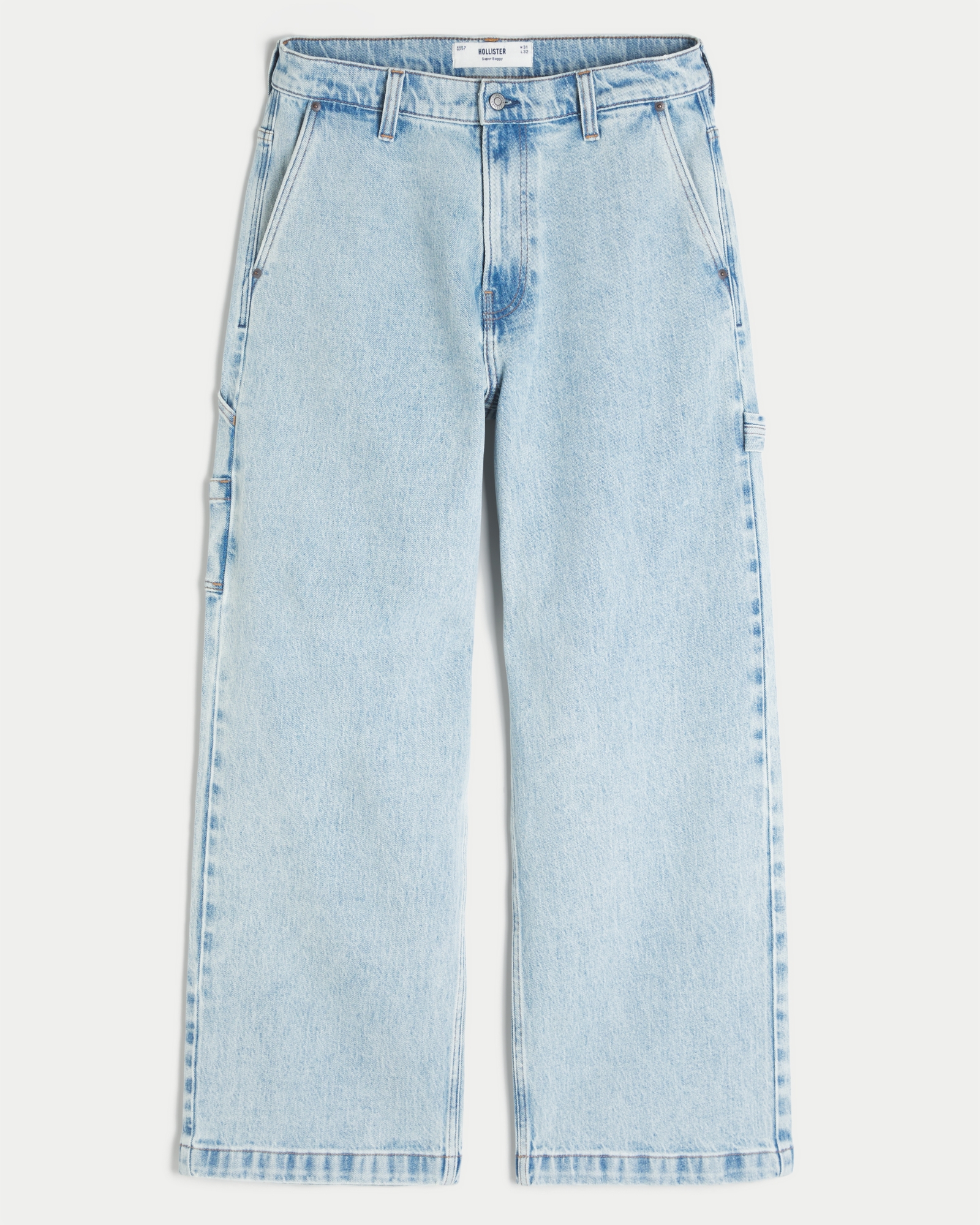 Dark Wash Logo Embroidery Super Baggy Jeans
