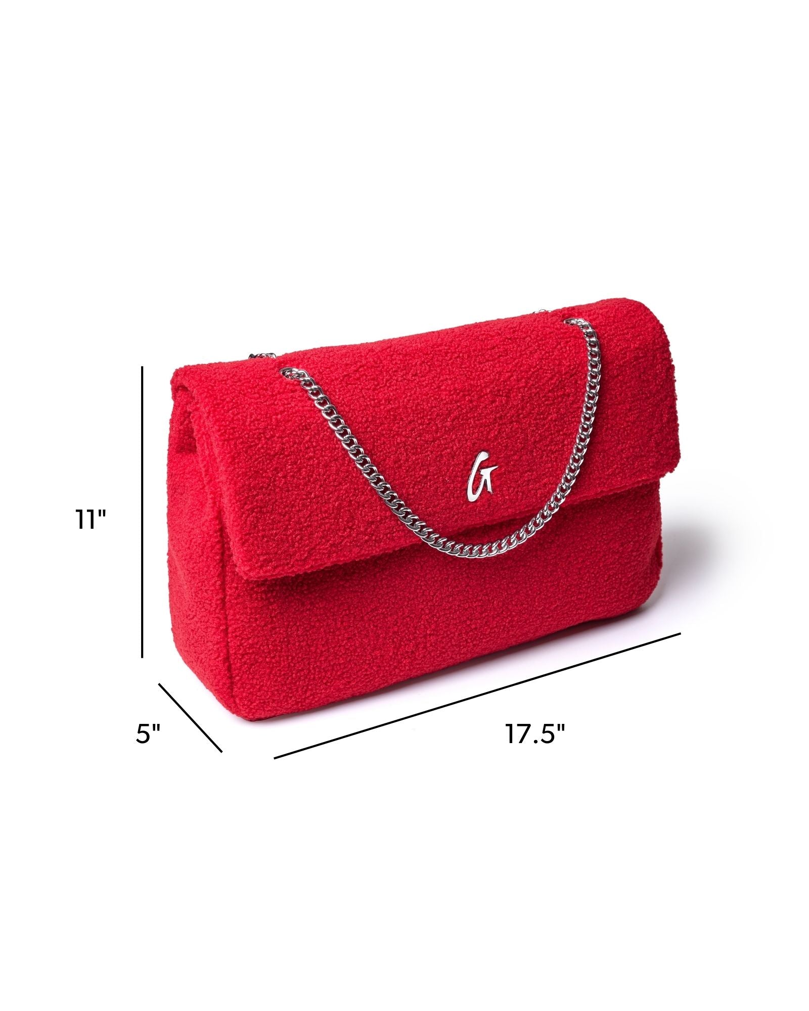 XL TEDDY FLAP BAG - RED