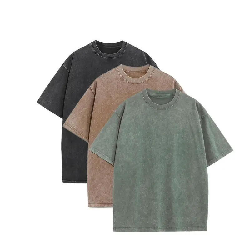 1/4 Pack Oversized Tshirts for Men Gym Vintage Heavyweight T Shirts Cotton Workout Acid Wash Baggy Tees