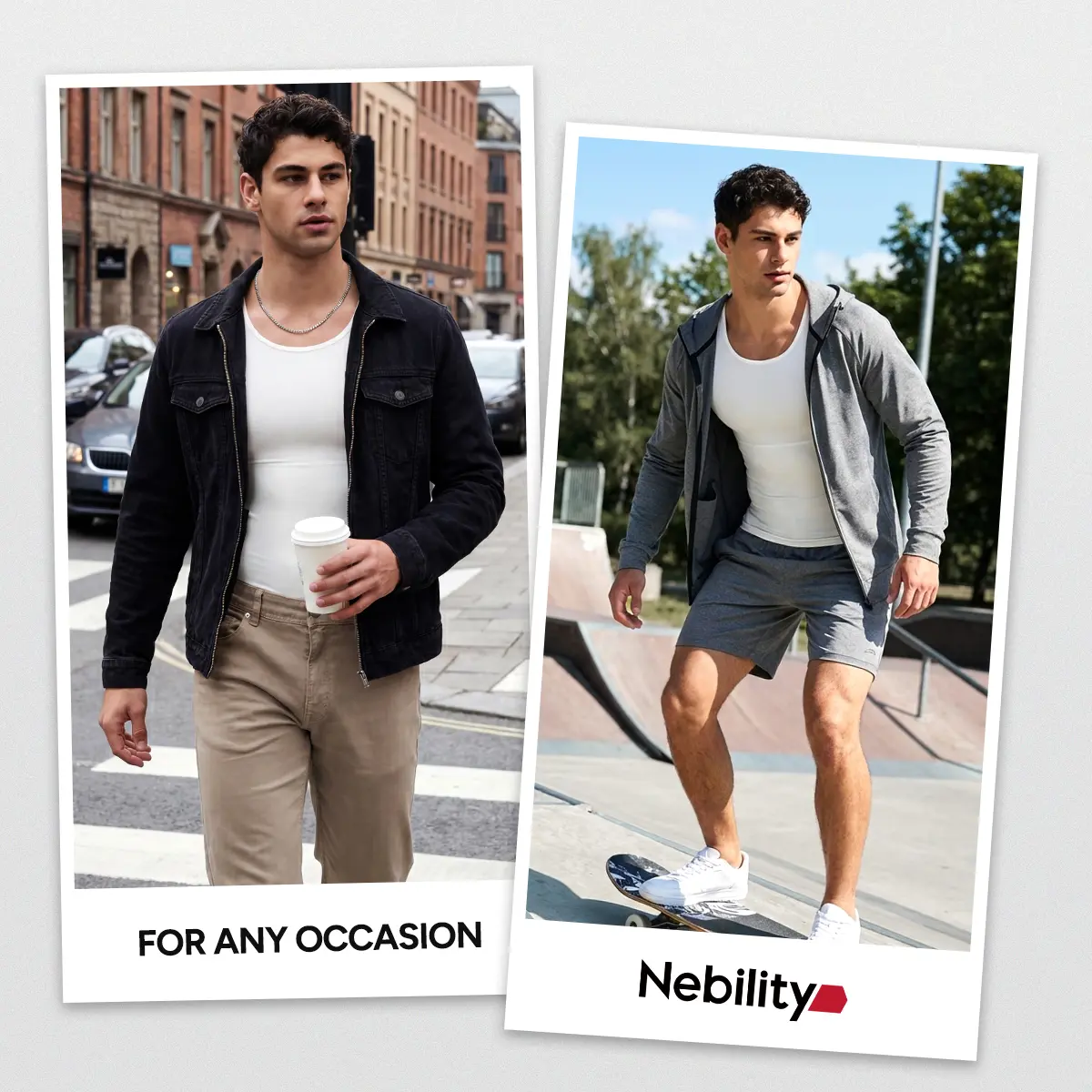 【2 pack】Men's Compression Shirt Shapewear Tanktop Menboobs And Tummy Control Fajas Undershirt