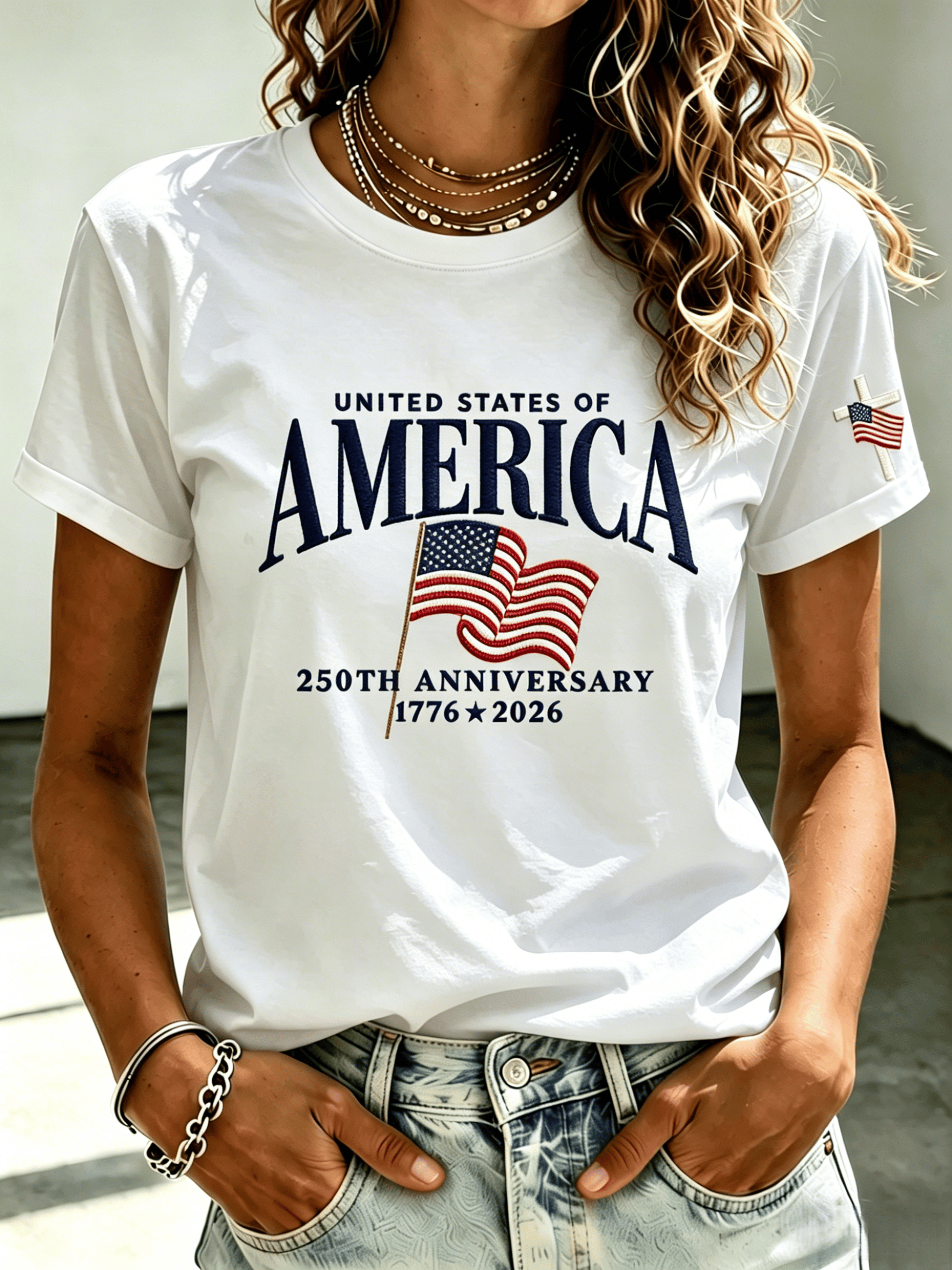 Women's USA 250th Anniversary Printed T-shirt