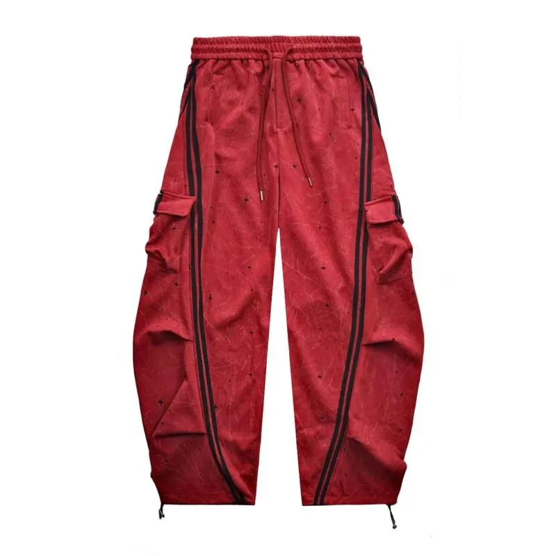 Loose Fit Street Cargo Pants Women Plus Size Teal Green Wide Leg Drawstring Joggers