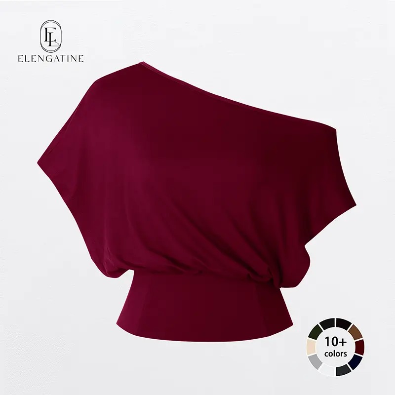 This Week's Special Price✨Women's One Shoulder Y2K Crop Top - Soft Stretchy Slim Fit Short Sleeve Casual Going Out Tee💥
