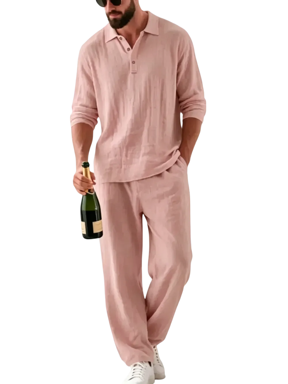 🔥Men's Linen Polo Casual Set