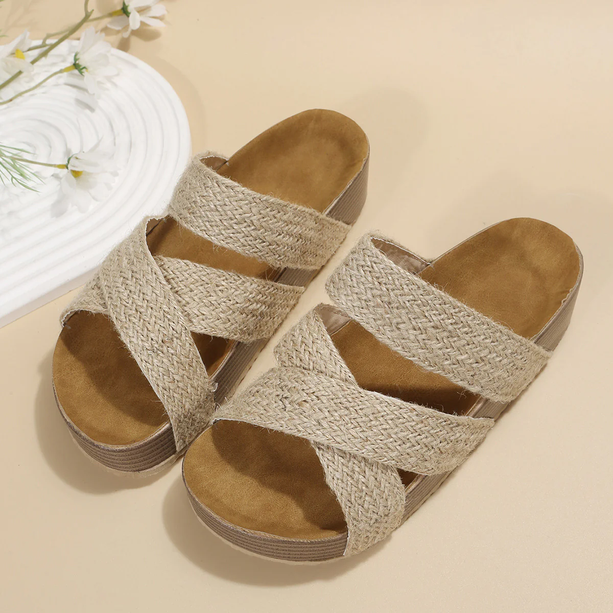 Crisscross Open Toe Platform Sandals (multiple color options)