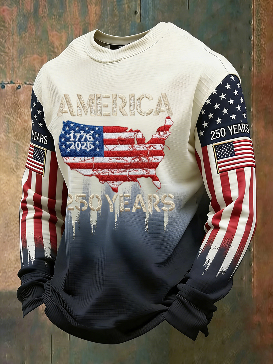 Unisex 250Th Anniversary Celebration Waffle Round Neck Long Sleeve T-Shirt