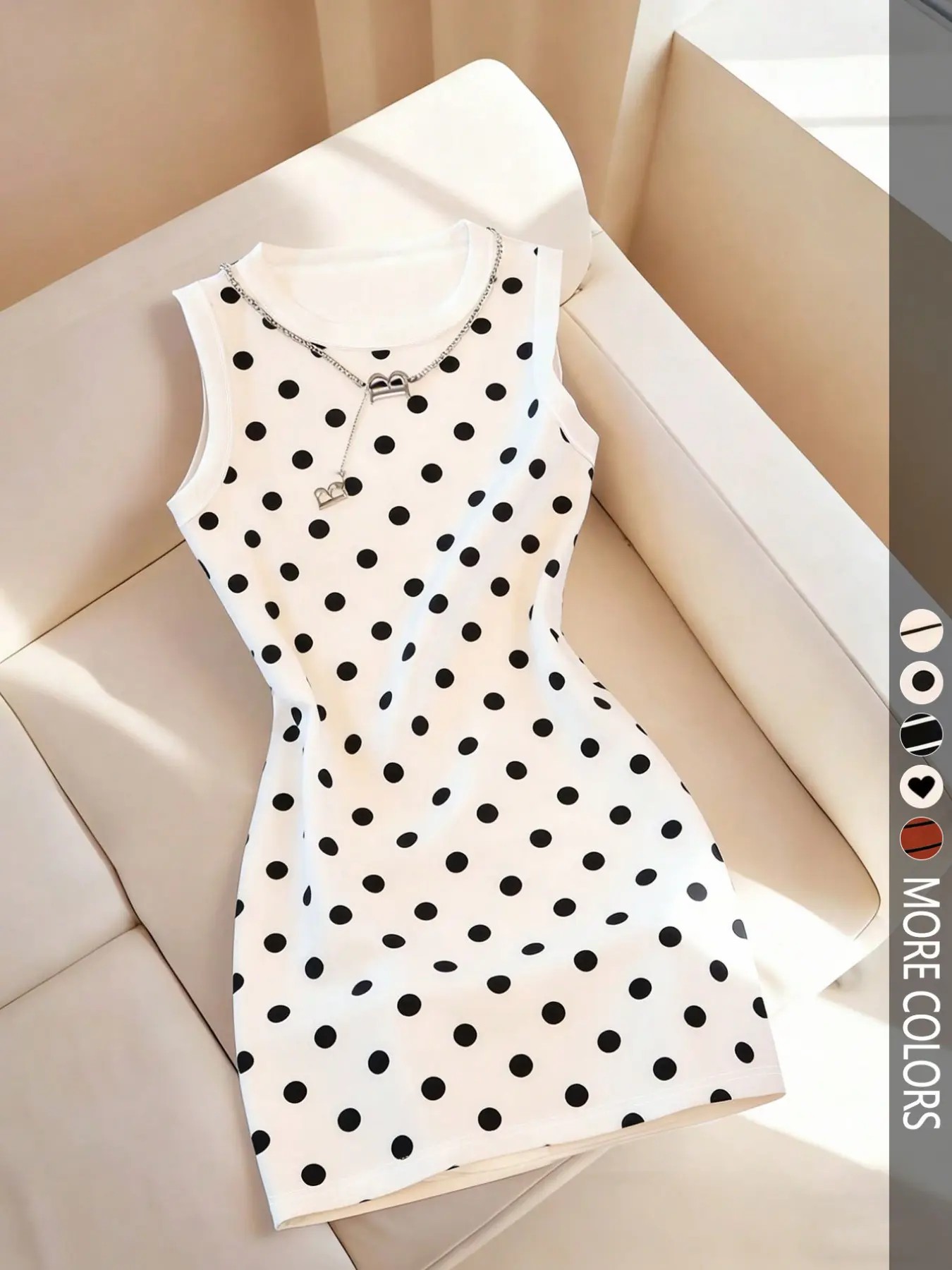 Sleeveless Striped Bodycon Dress – Round Neck, Fitted, Spring/Summer Style