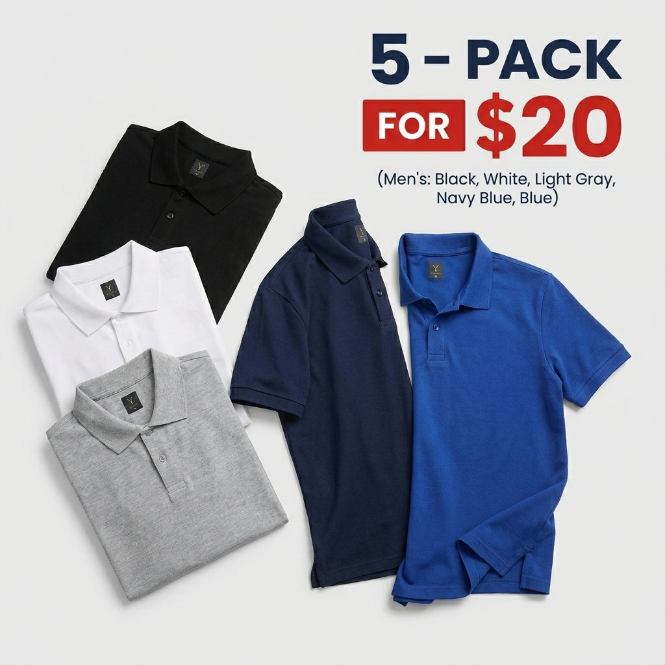 Men’s Classic Cotton Polo Shirt – Half Button Casual Golf & Everyday Essential (XS–5XL)