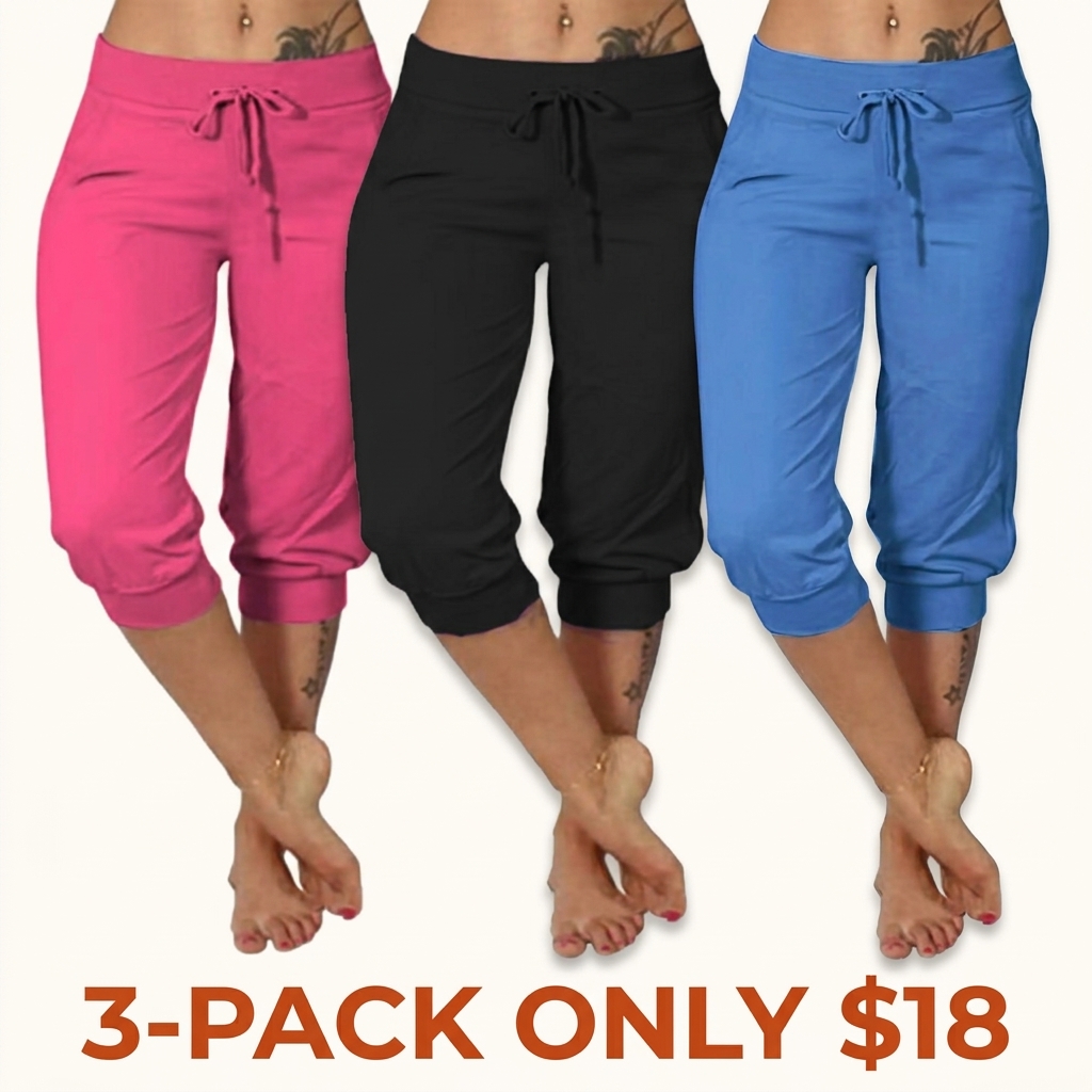Women's Solid Color Capri Pants, Casual Comfy Pants for Summer, Fashion Women's Bottoms for Daily Wear